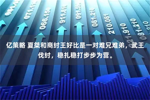 亿策略 夏桀和商纣王好比是一对难兄难弟，武王伐纣，稳扎稳打步步为营。