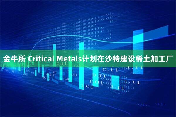 金牛所 Critical Metals计划在沙特建设稀土加工厂